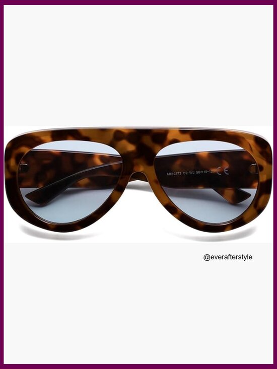 Plastic Aviator Sunglasses with 99% UV Protection Wrap Around Style main image 4